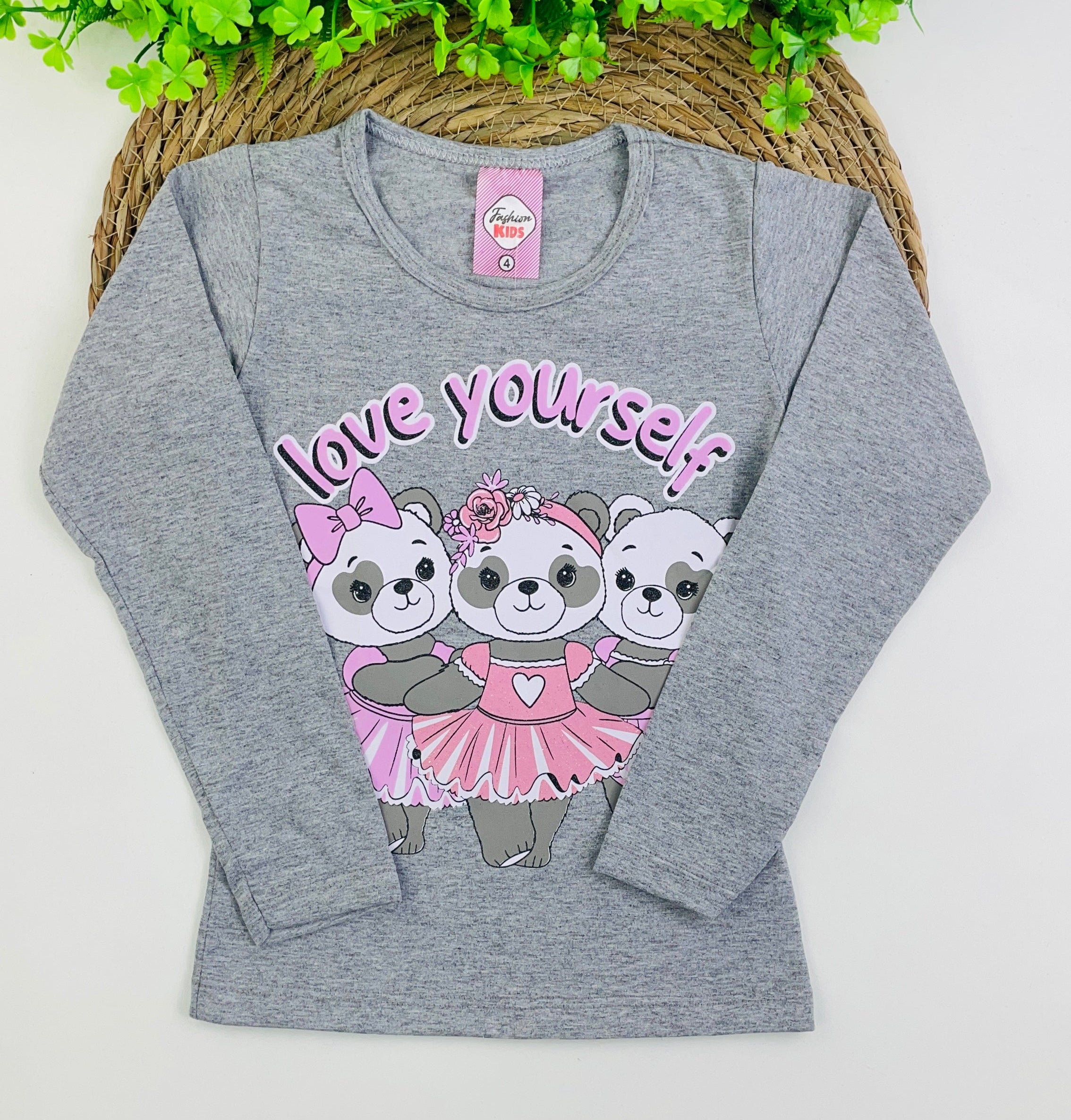 Blusa Manga Longa Fashion Kids Love Yourself