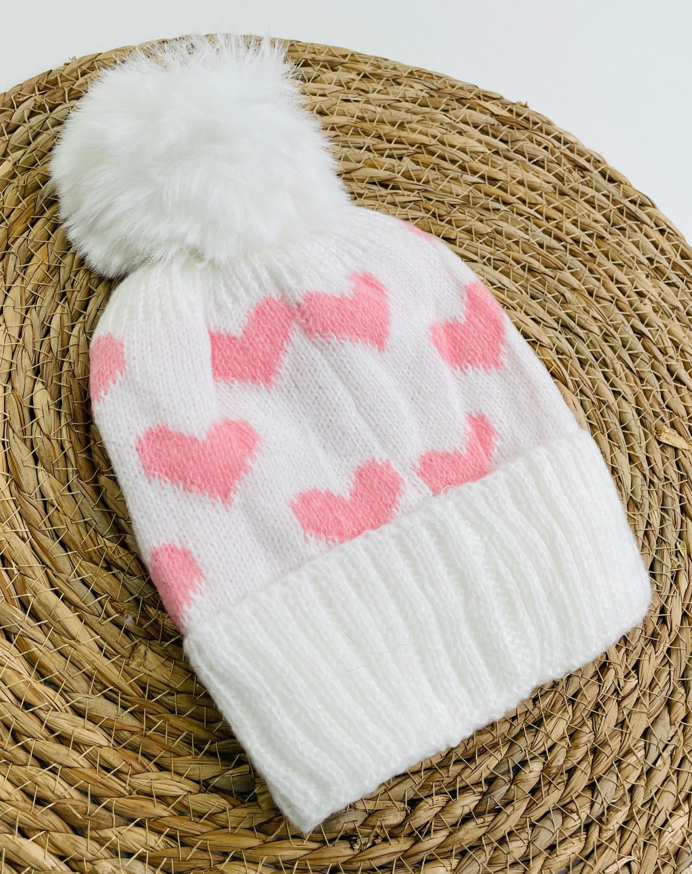 Touca Tricot Corações