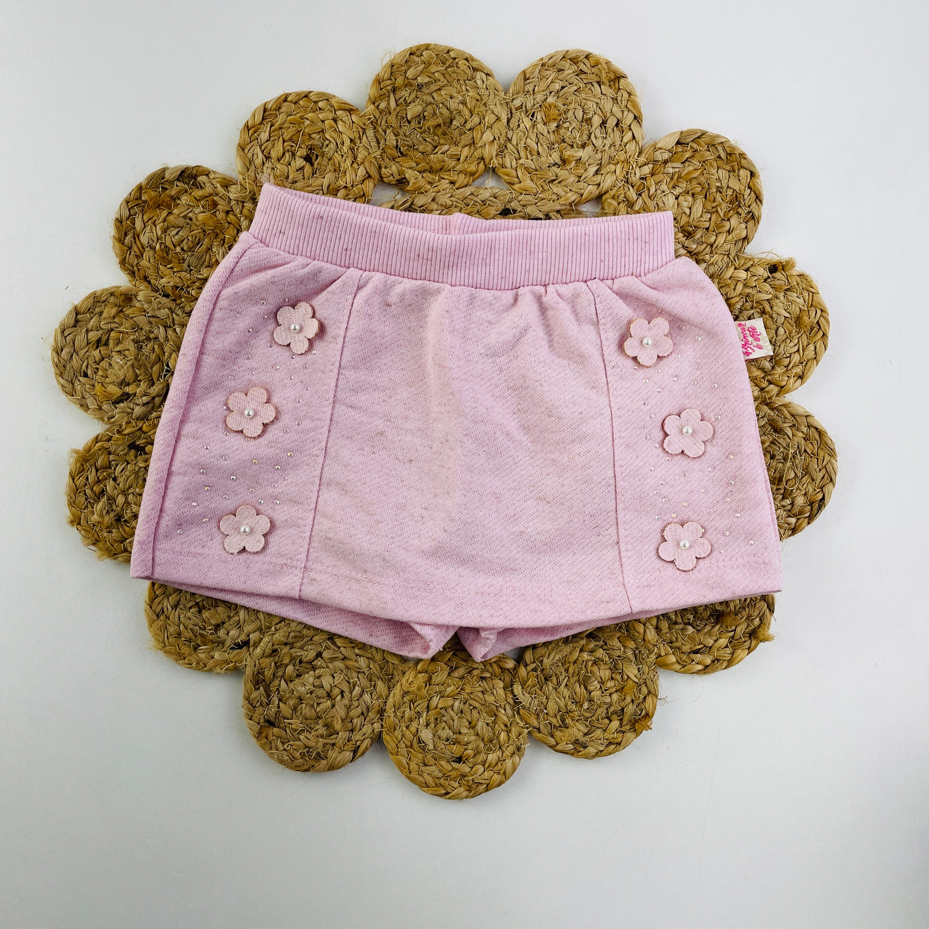 Short Saia Brincar e Arte Moletinho Florzinhas