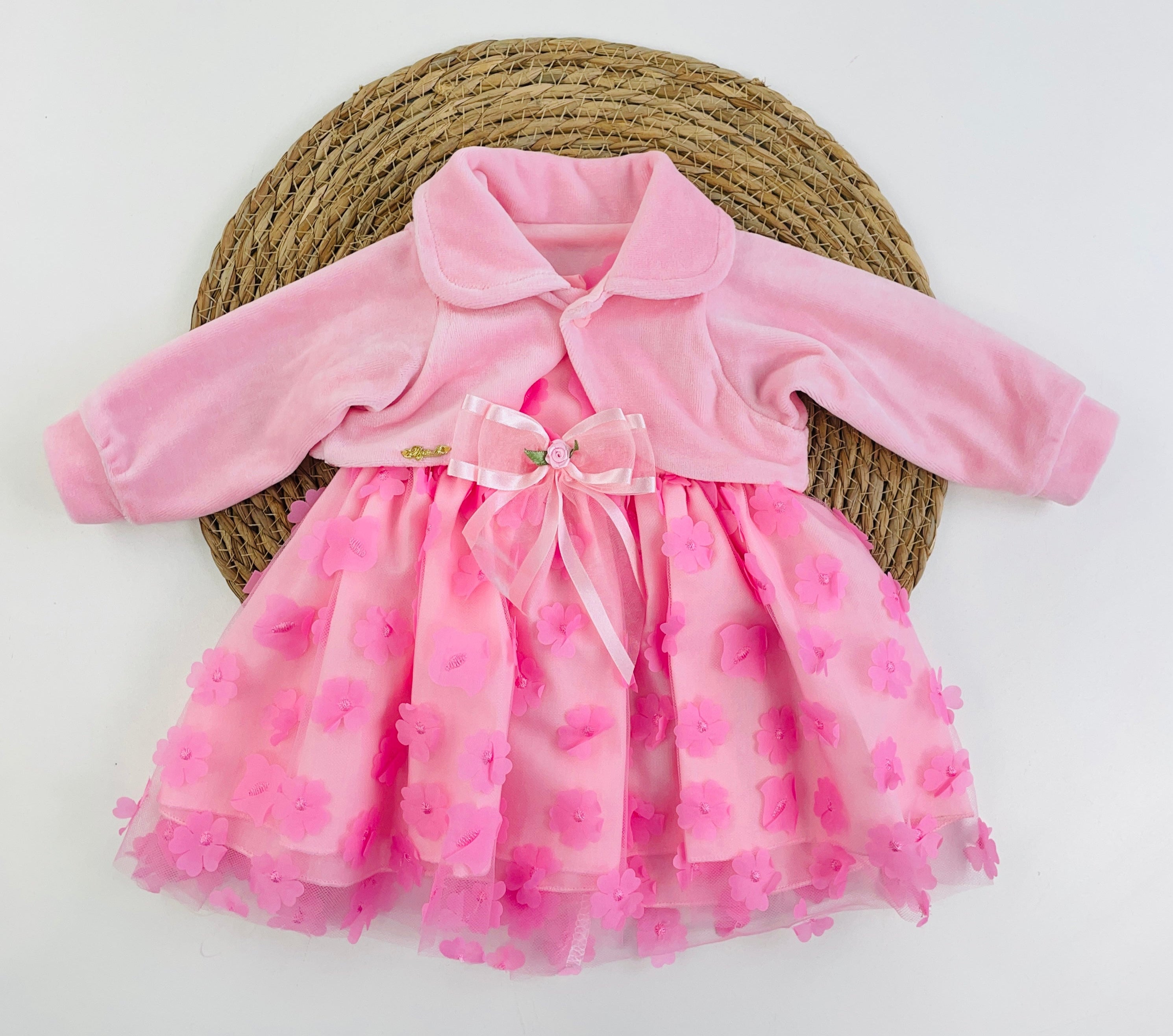 Vestido Djiele Flor 3D Com Casaco