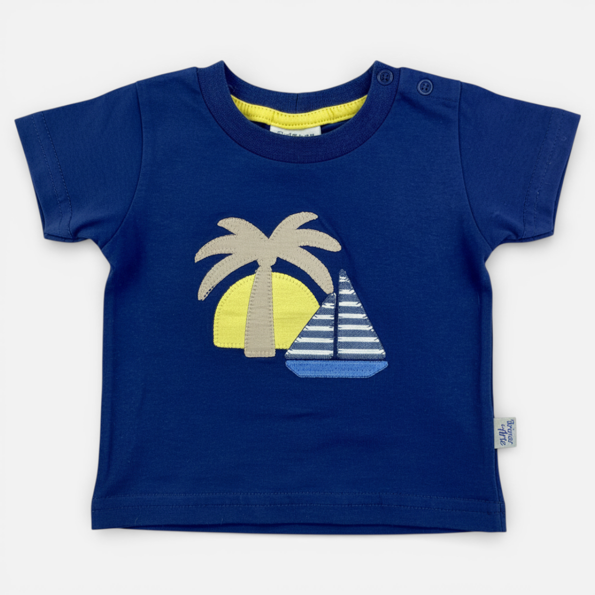 Conjunto Masculino Infantil Brincar e Arte Coqueiro e Barco