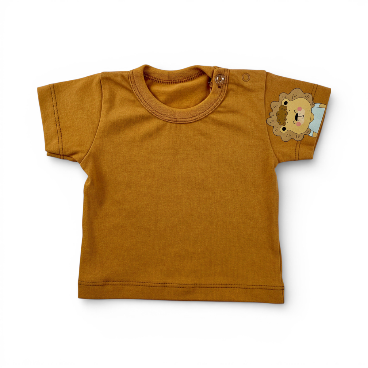 Jardineira Jeans Masculina Infantil Brokinha Leãozinho com Blusa