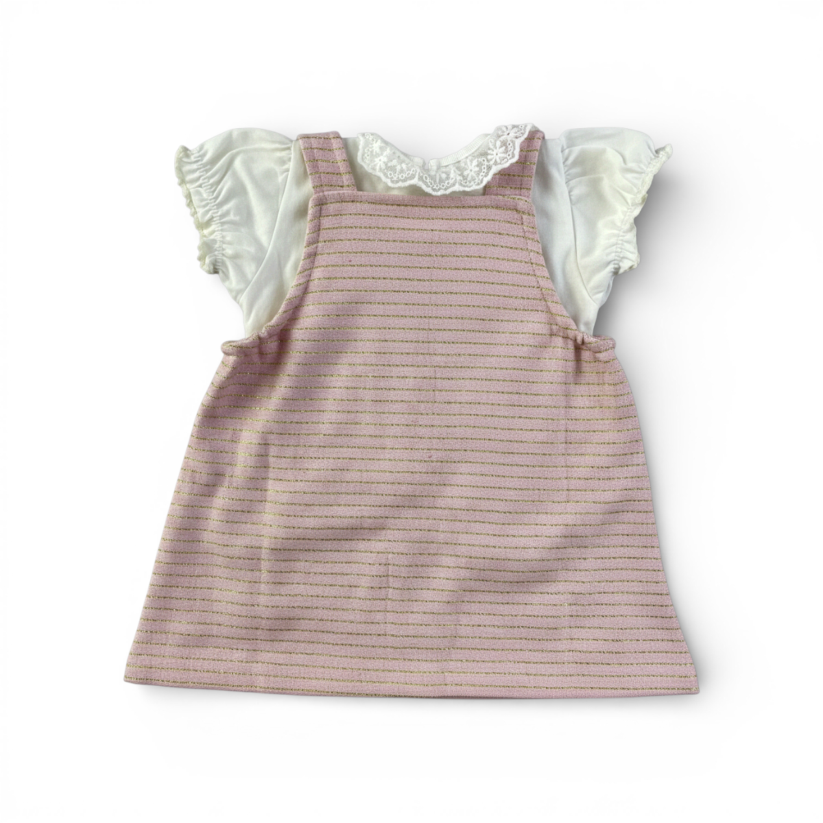 Vestido Infantil Brokinha Coração com Blusa