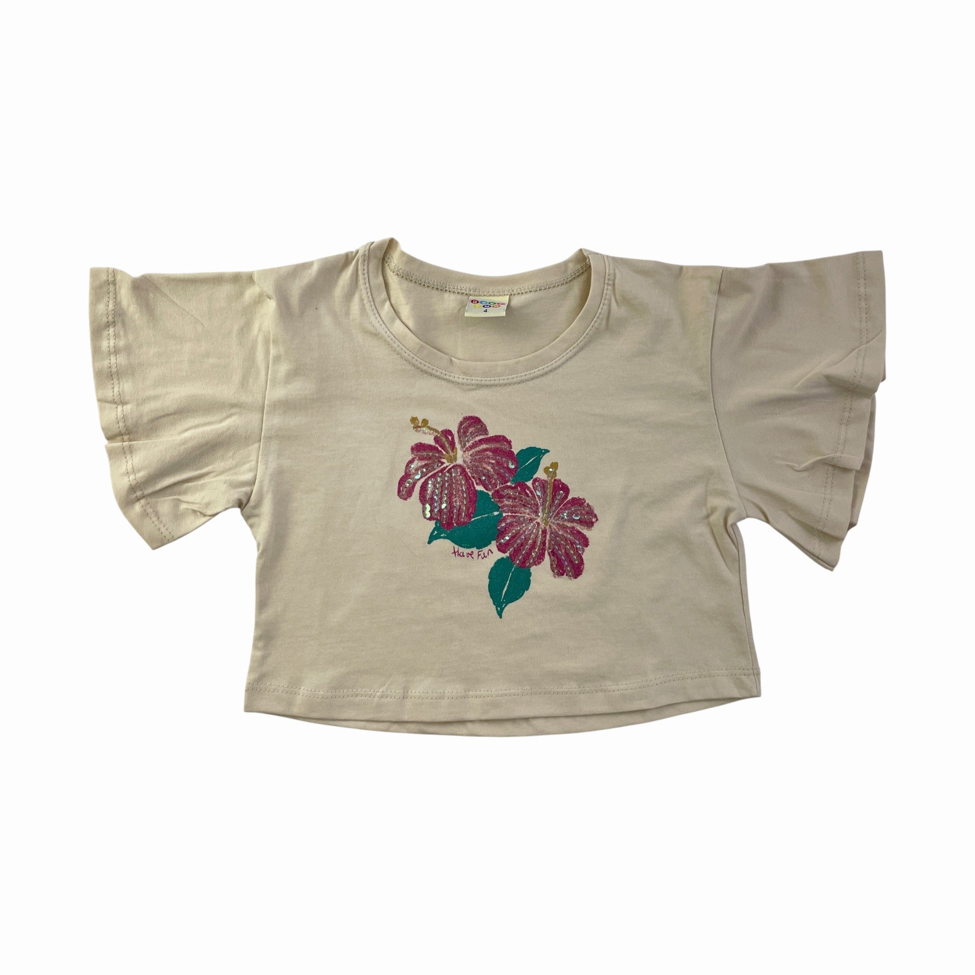 Conjunto Feminino Infantil Have Fun Hibisco em Meia Malha
