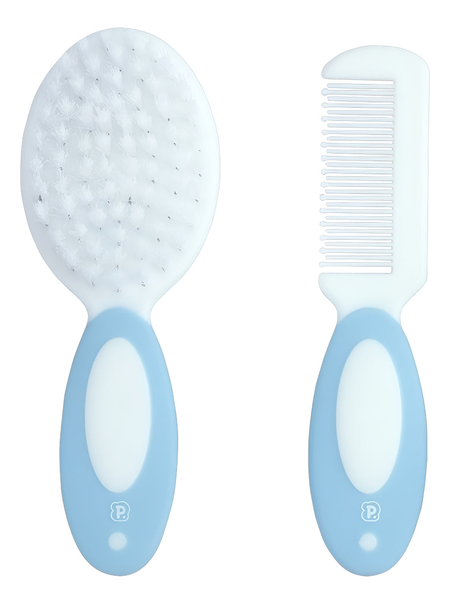 Kit Escova e Pente Pimpolho Cerdas Macia