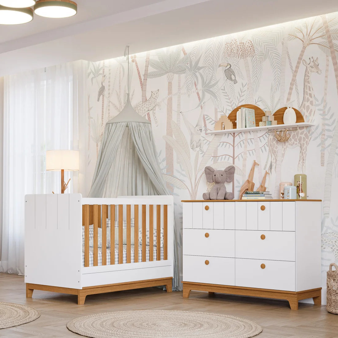 Berço Mini Cama Biscoito Permobili 100% MDF - Conforto, Segurança e Design Evolutivo para o Quarto do Bebê