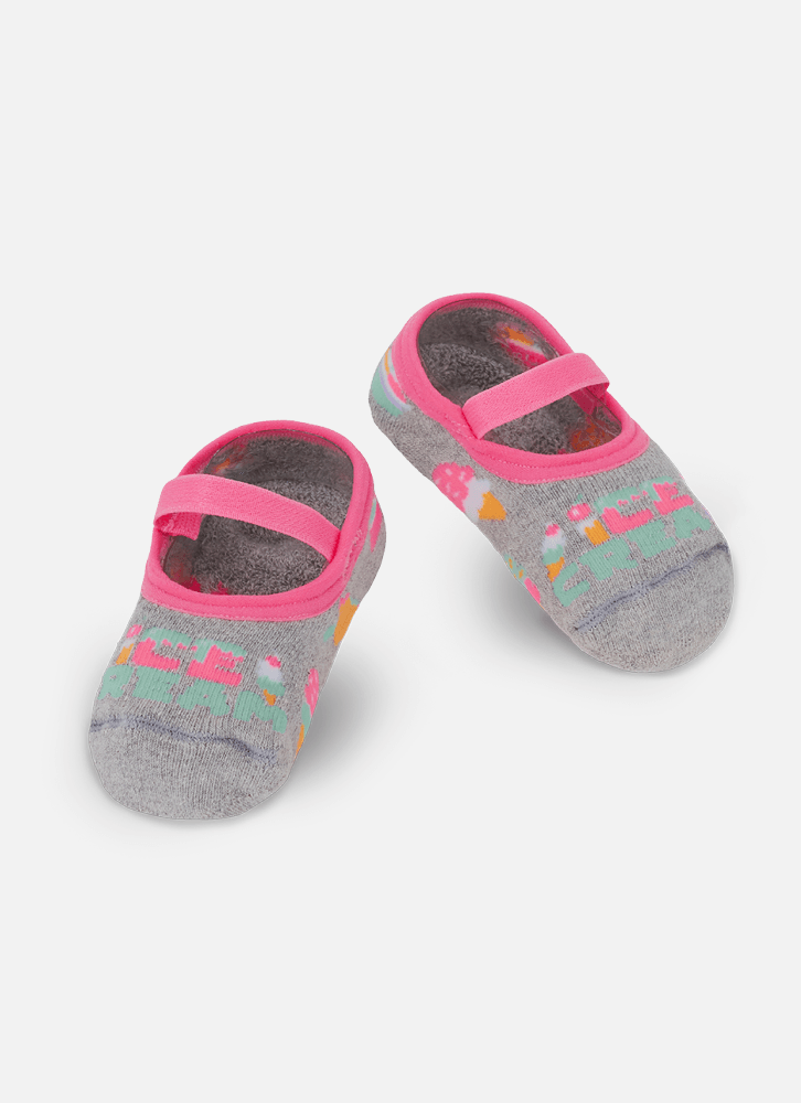 Meia Sapatilha Infantil Puket Antiderrapante Baby Ice Cream