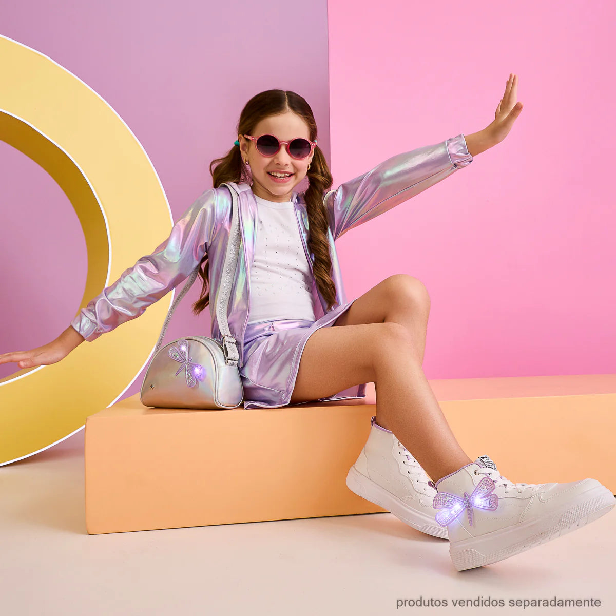 Tênis Infantil de Led Pampili Libélula Cano Médio com Palmilha Feet Care