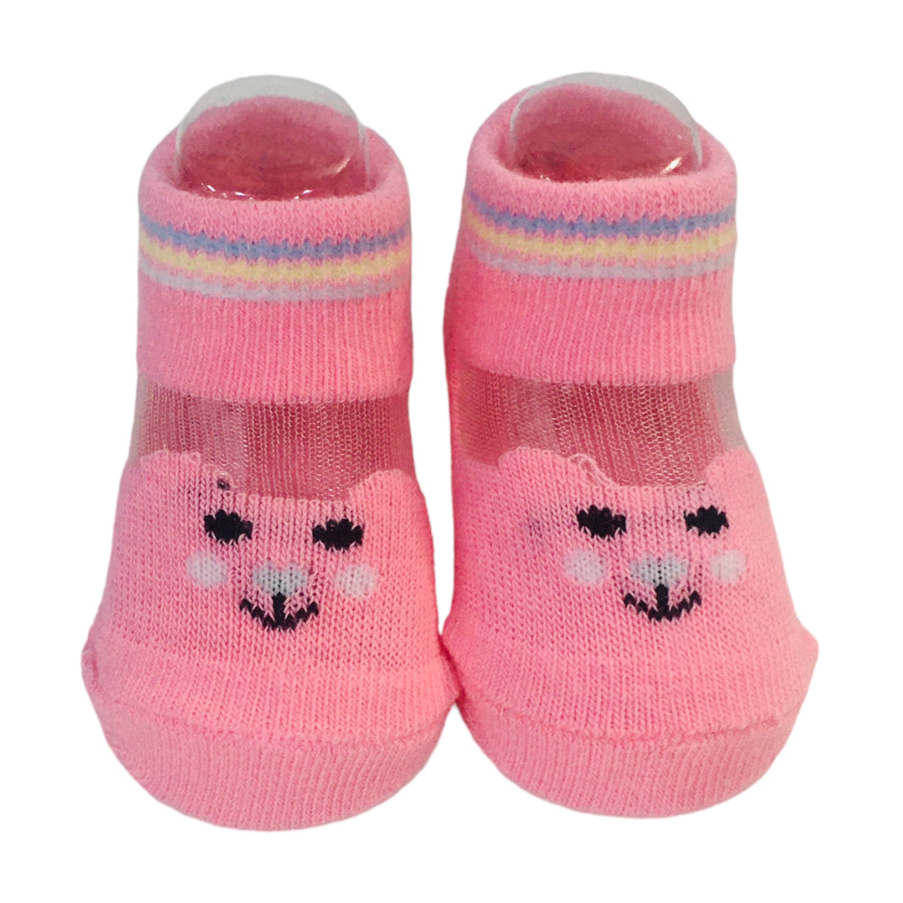 Kit Meia Feminina Pimpolho Poa E Urso Com 2 Pares Rn