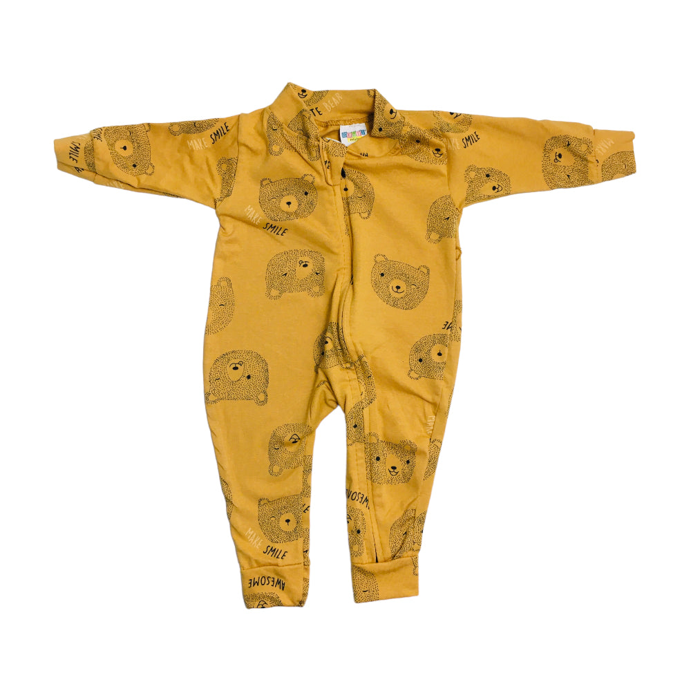 Macação Masculino Gente Miuda Cotton Manga Longa Estampado Com Ziper