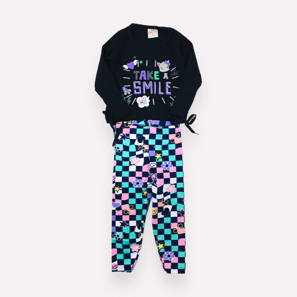 Conjunto Feminino Paolita Blusas Canelada Com Amarrado Legging Estampada