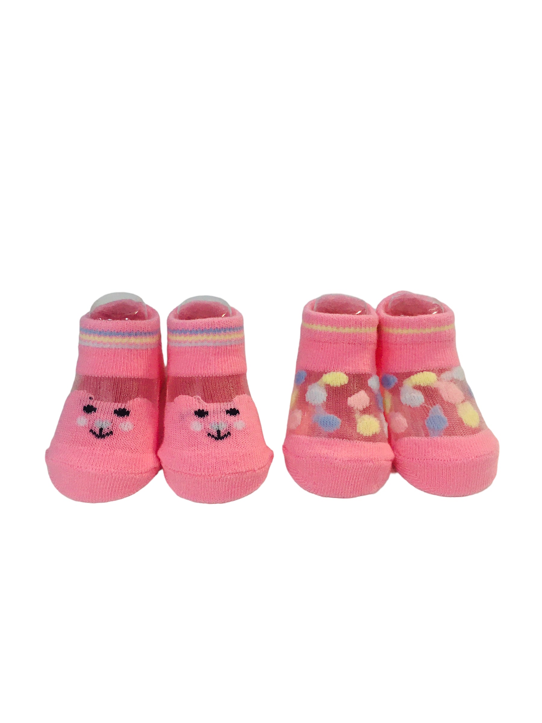 Kit Meia Feminina Pimpolho Poa E Urso Com 2 Pares Rn