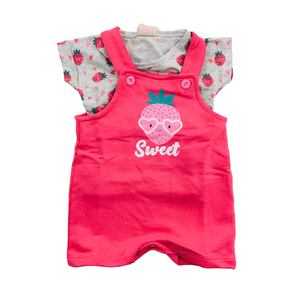 Conjunto Feminino Hrradinhos Macaquinho Morango Sweet E Blusa