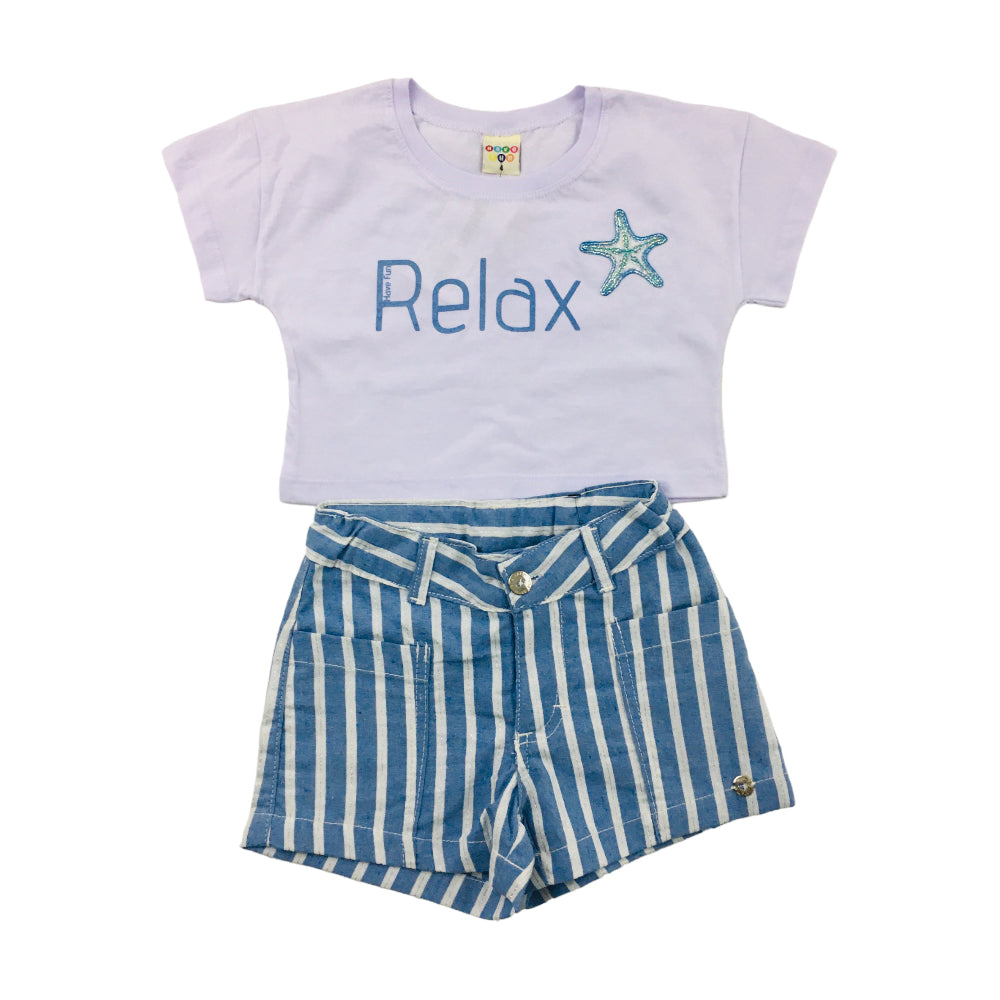 Conjunto Feminino Have Fun Relax Meia Malha Tecido Eco