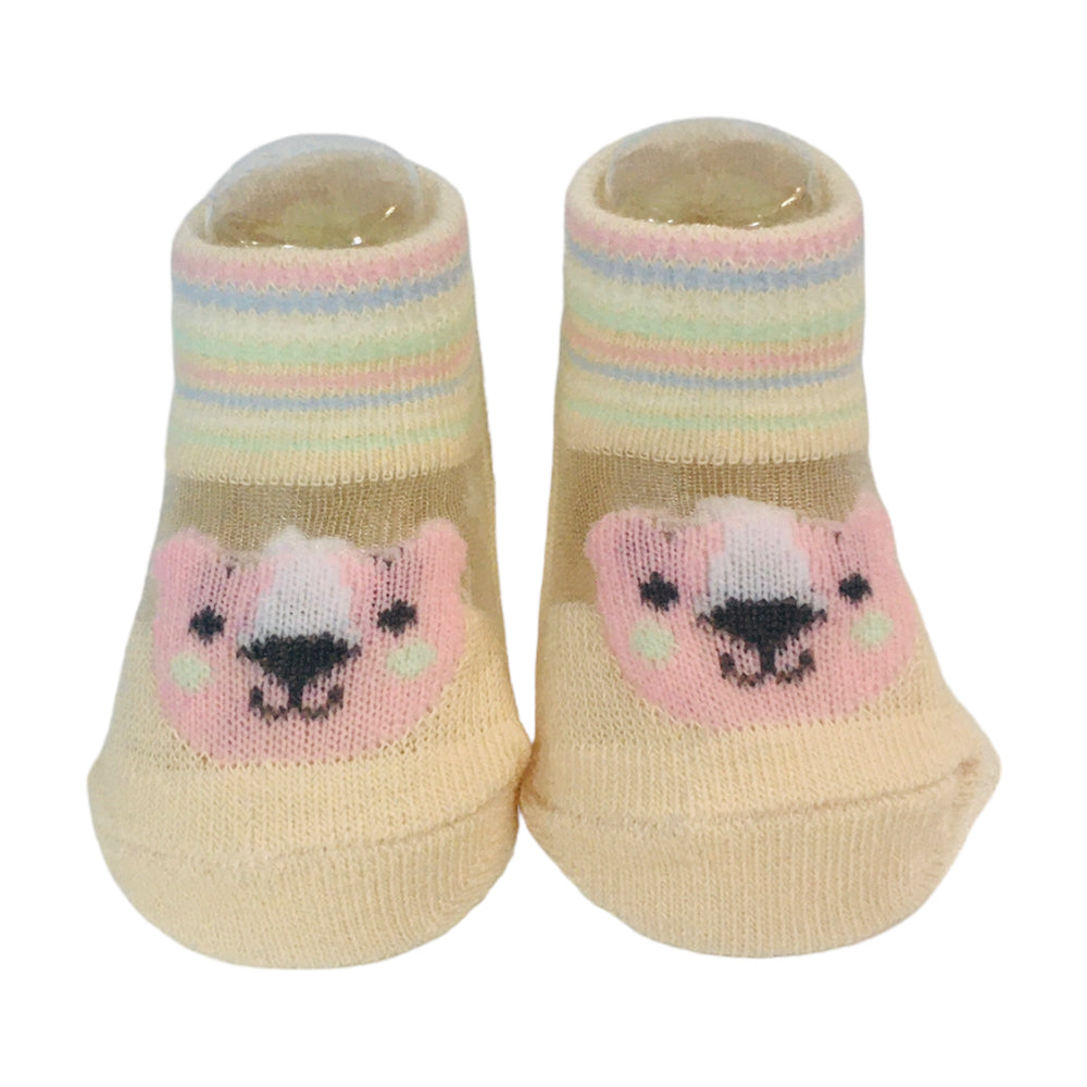 Kit Meia Feminina Pimpolho Urso E Listras Rn