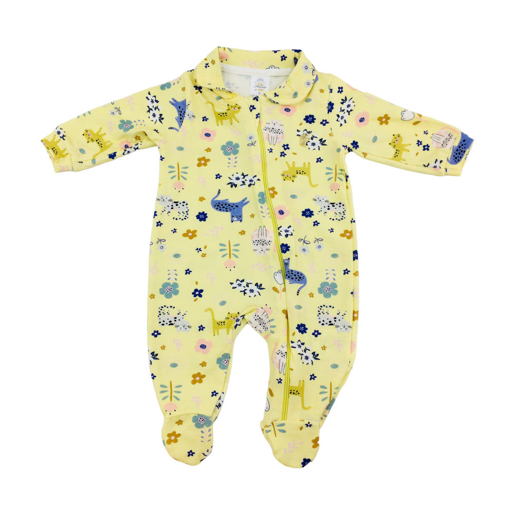 Macação Manga Longa Presente De Anjo Gatinhas Cotton