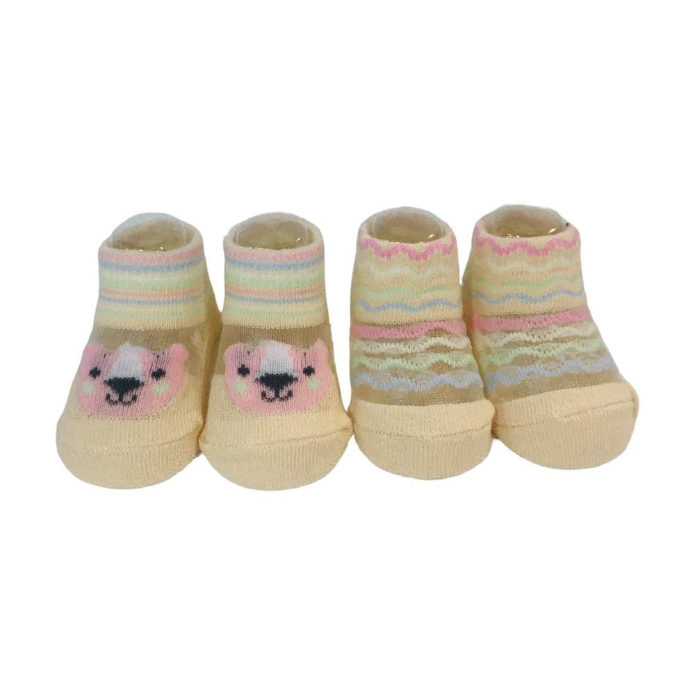 Kit Meia Feminina Pimpolho Urso E Listras Rn