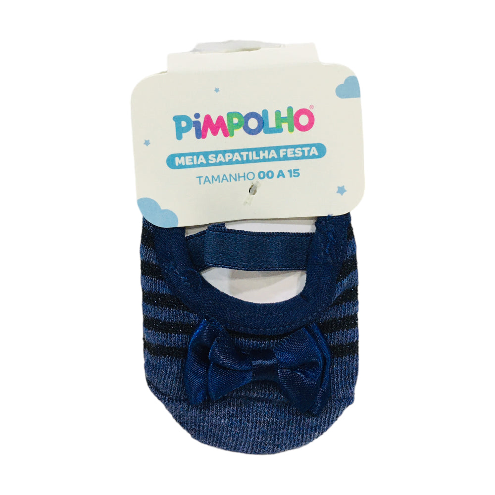 Meia Sapatilha Feminina Pimpolho Listras Festa 00-15