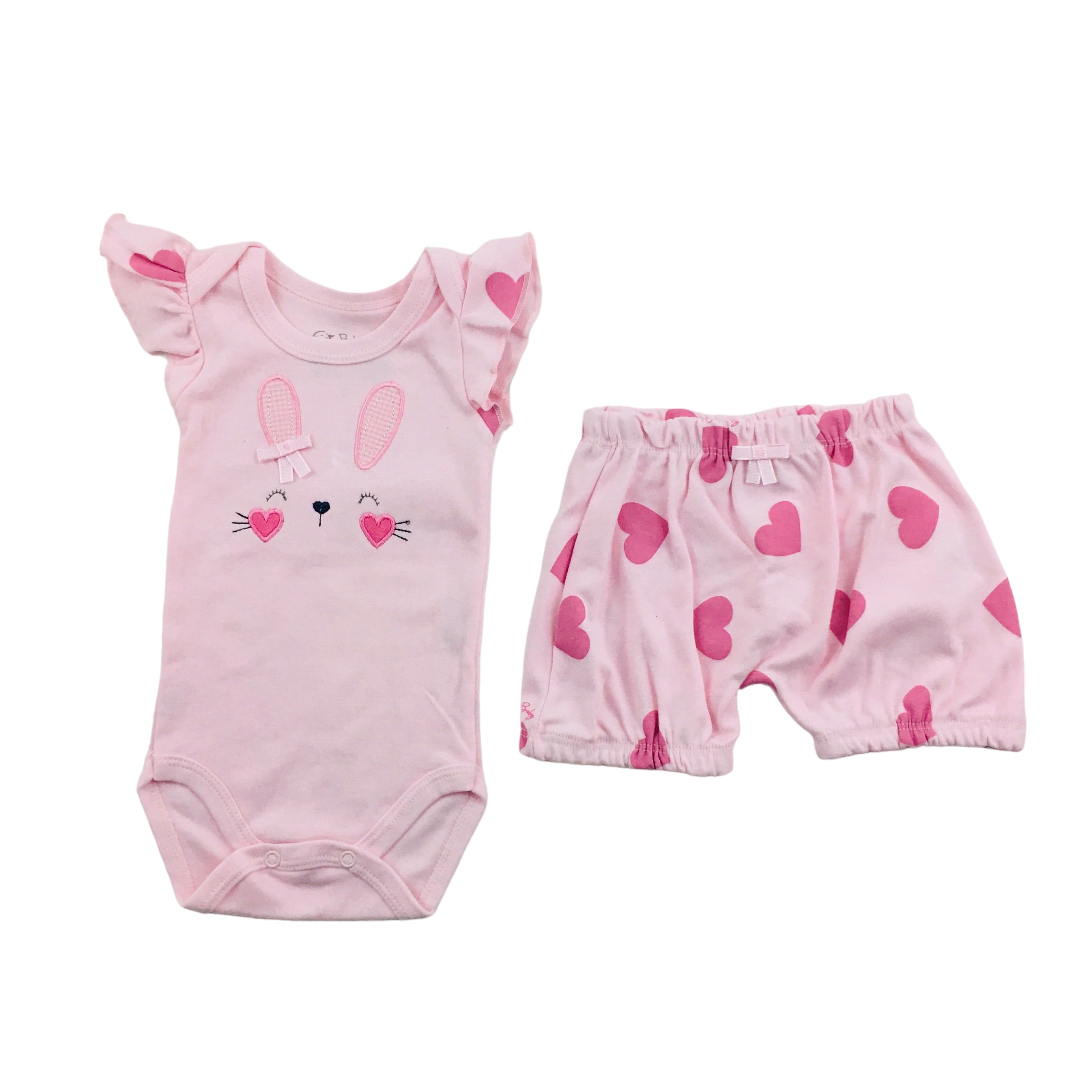 Conjunto Body E Short Curioso Feminino Suedine Coelhinha Corações