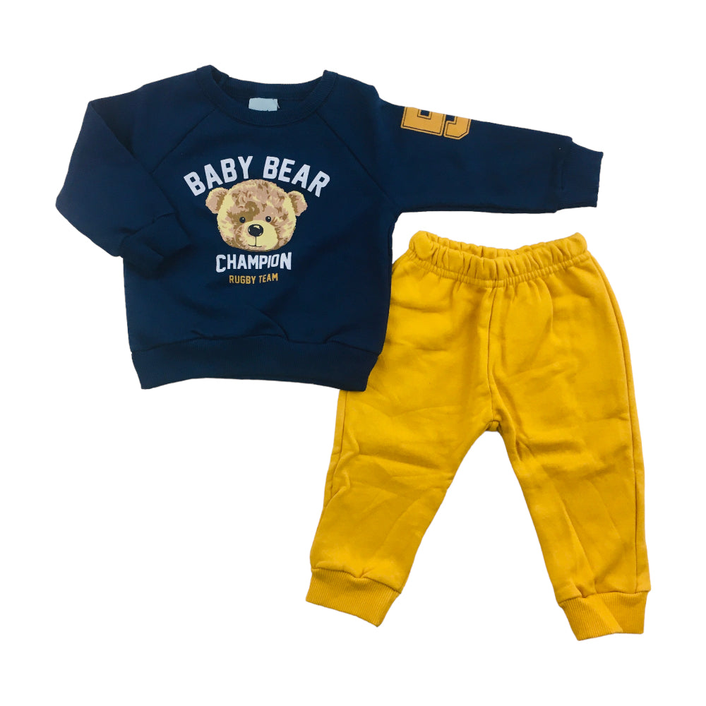 Conjunto Meia De Leite Bebe Masculino Baby Bear Champion