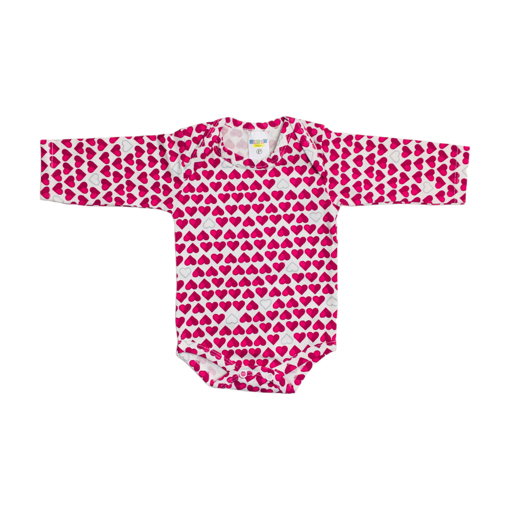 Body Feminina Gente Miuda Manga Longa Cotton Estampado