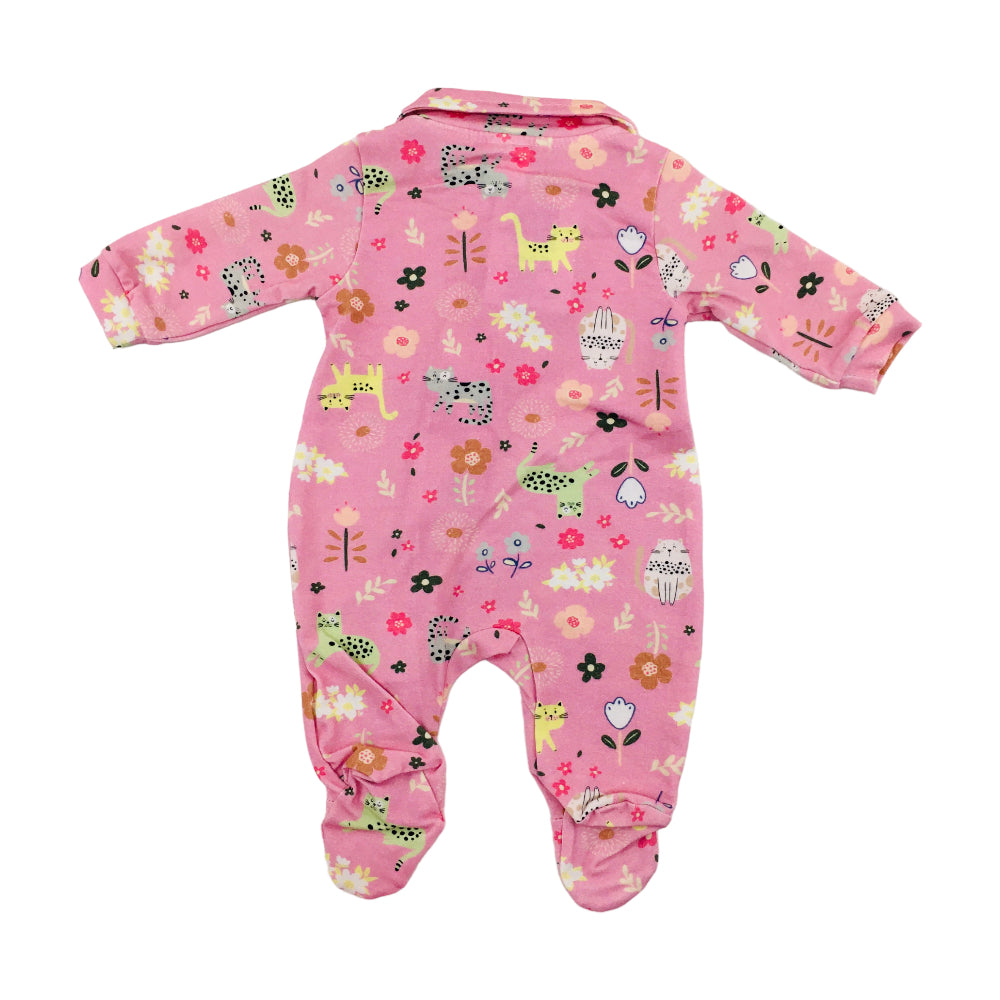 Macação Manga Longa Presente De Anjo Gatinhas Cotton