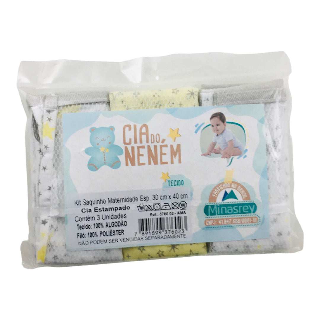 Kit Saquinho De Materinade Cia Do Nenem 3 Peças