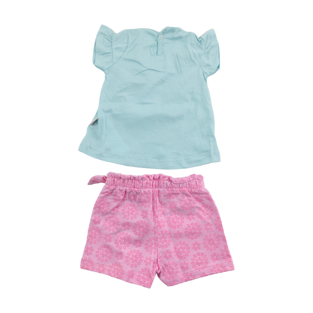 Conjunto Feminino Brincar E Arte Meow Blusa Meia Manga E Short Moletinho