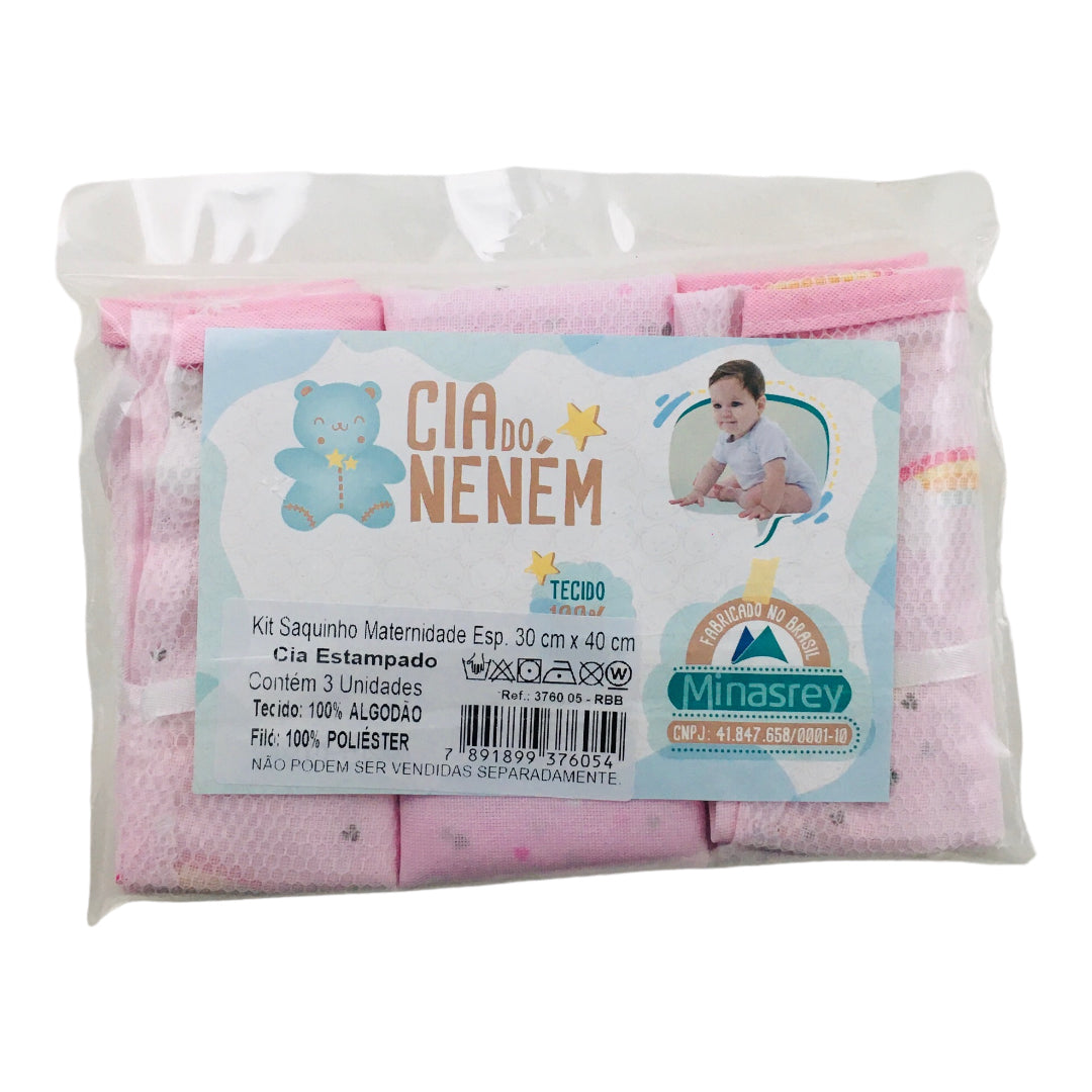 Kit Saquinho De Materinade Cia Do Nenem 3 Peças