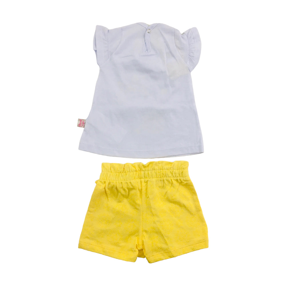 Conjunto Feminino Brincar E Arte Meow Blusa Meia Manga E Short Moletinho