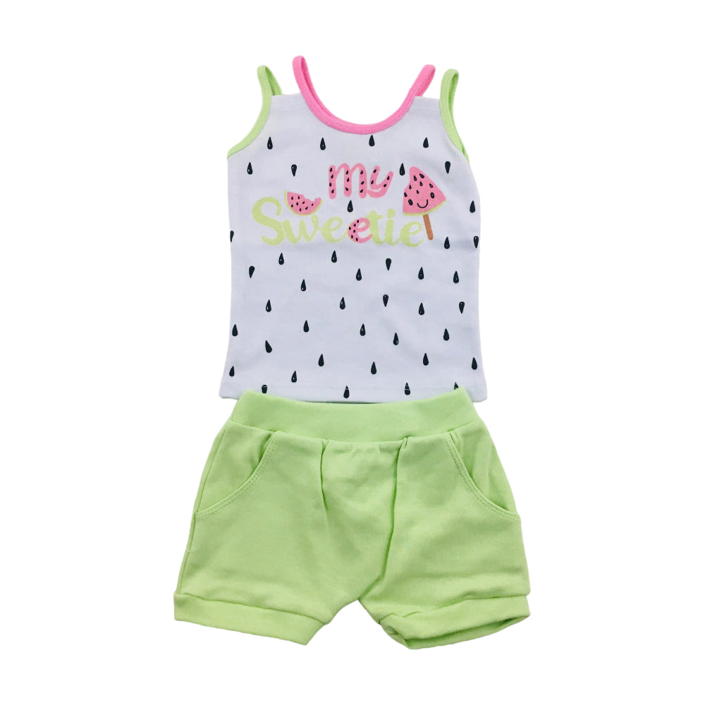 Conjunto Feminino Yuks Melancia Blusa Alcinha E Short