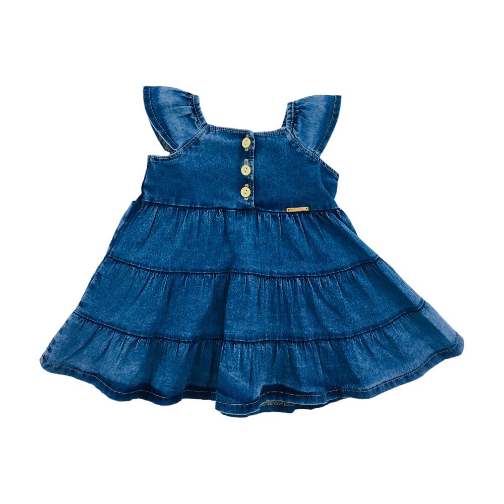 Vestido Pulla Bulla Jeans Com Botoes