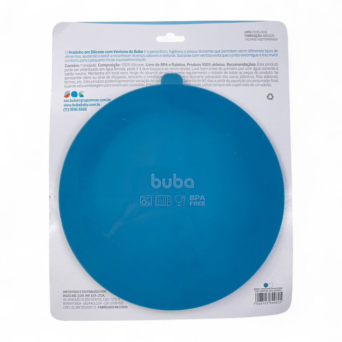 Pratinho com Ventosa Buba Silicone Infantil Antiderrapante