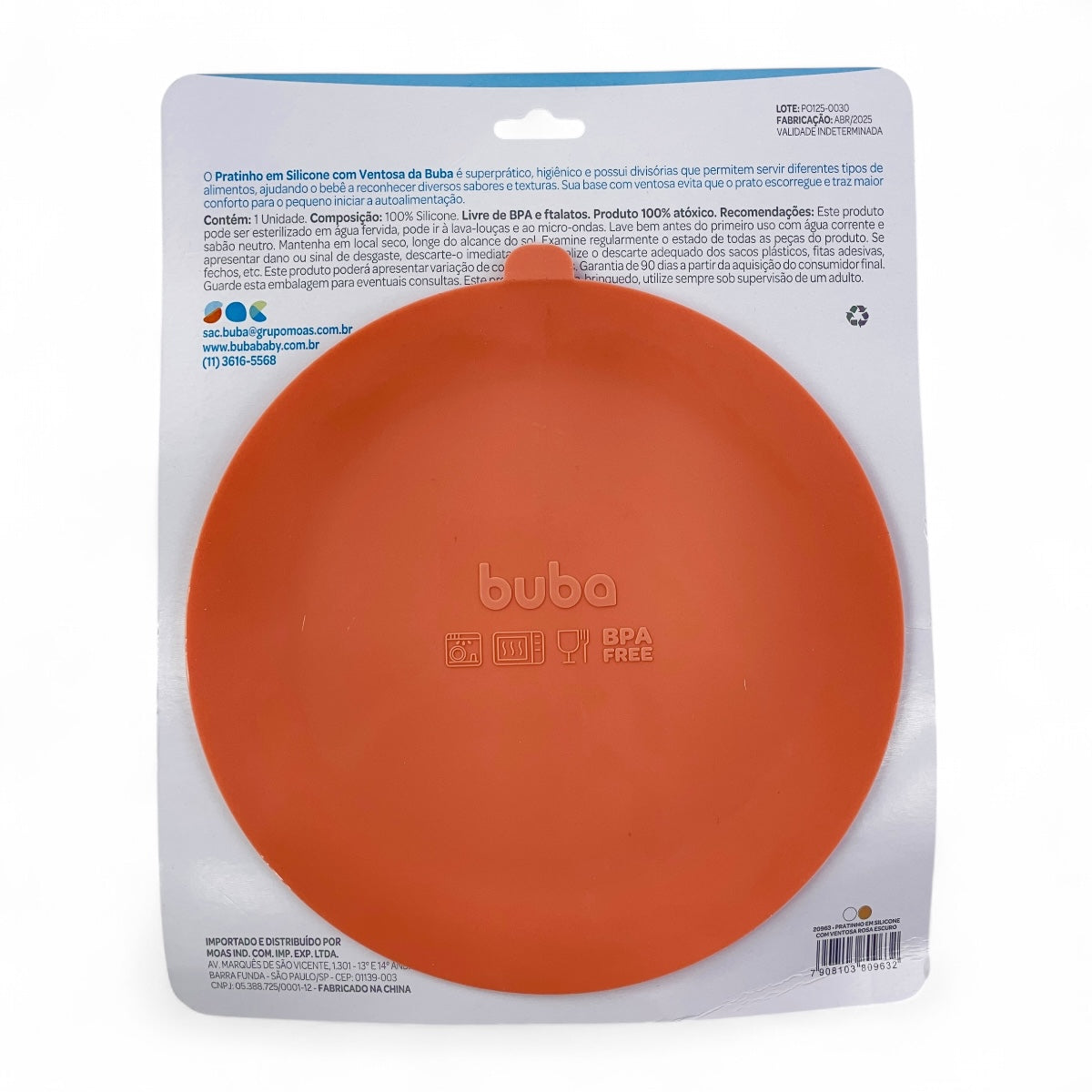 Pratinho com Ventosa Buba Silicone Infantil Antiderrapante
