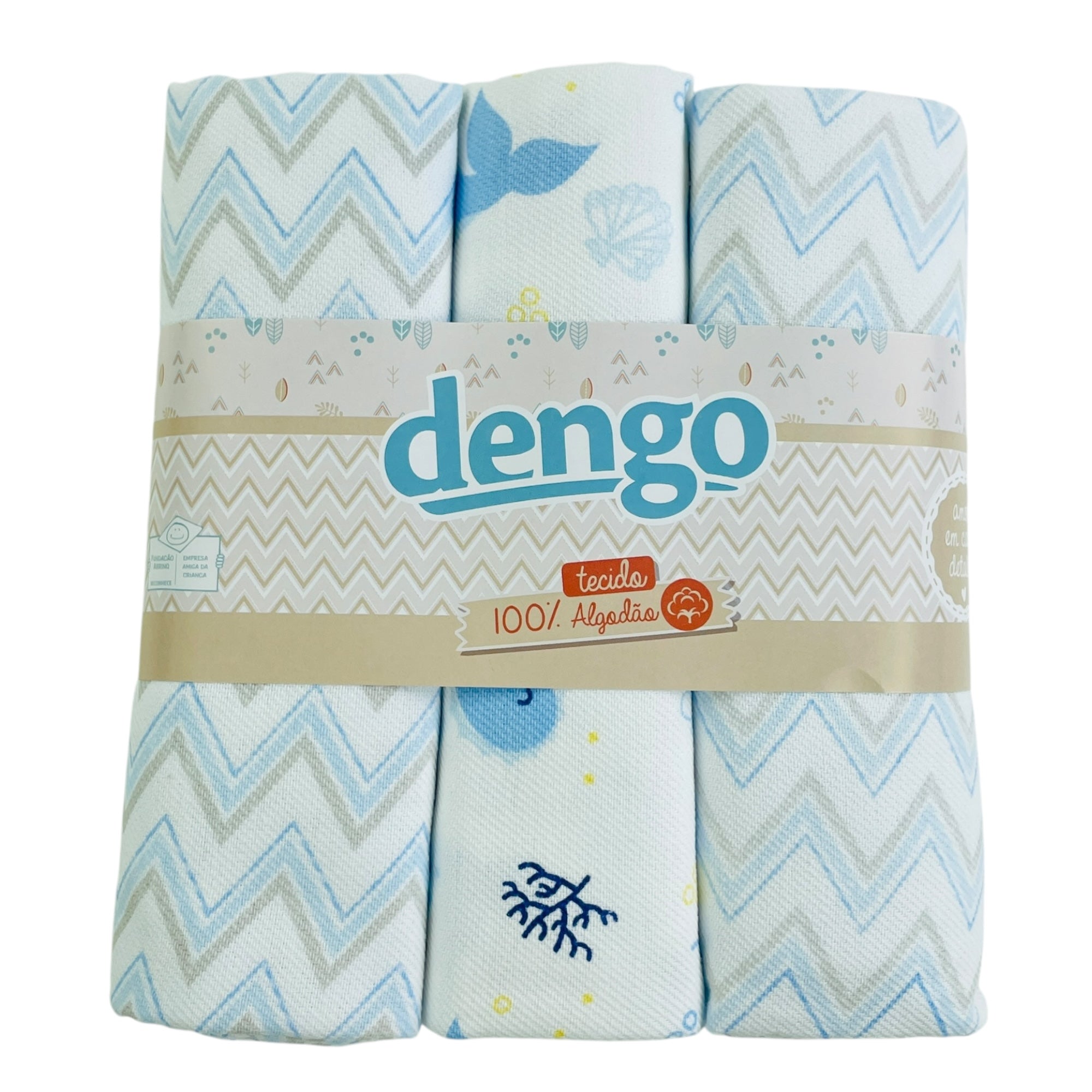 Kit Manta Cueiro Dengo Estampado 3 Peças