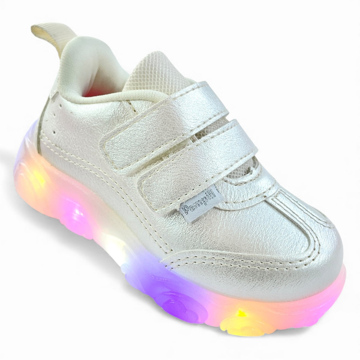 Tênis Infantil Pampili Liz Luz Led Laço Rendado Removível Calce Fácil
