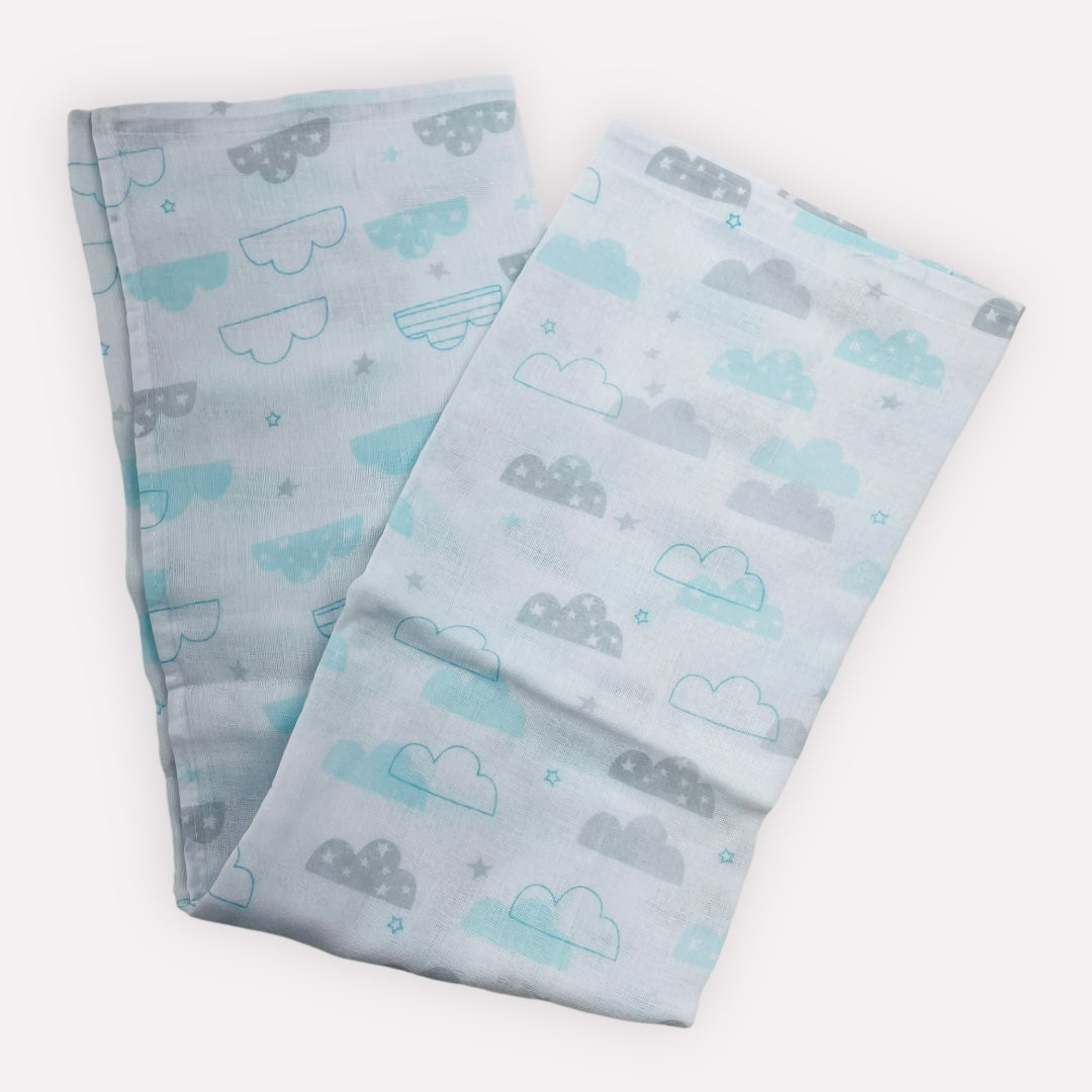 Fralda Premium Mami com Bainha Estampada 5 Peças - Neutro - 70 X70 Cm