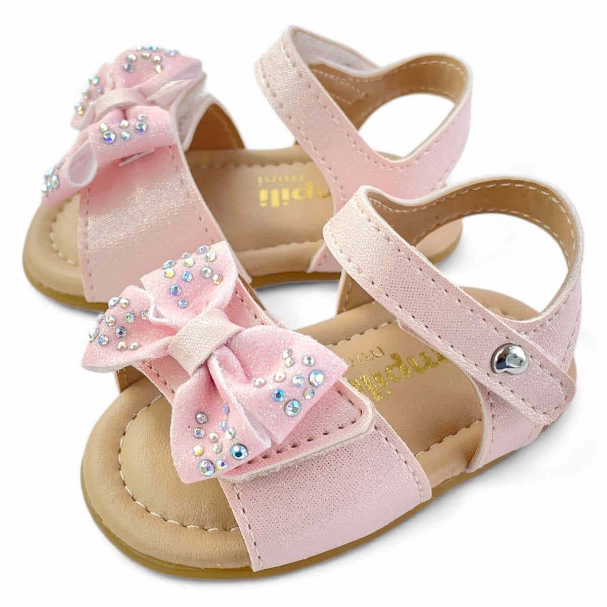 Sandália de Bebê Pampili Nana com Laço e Strass