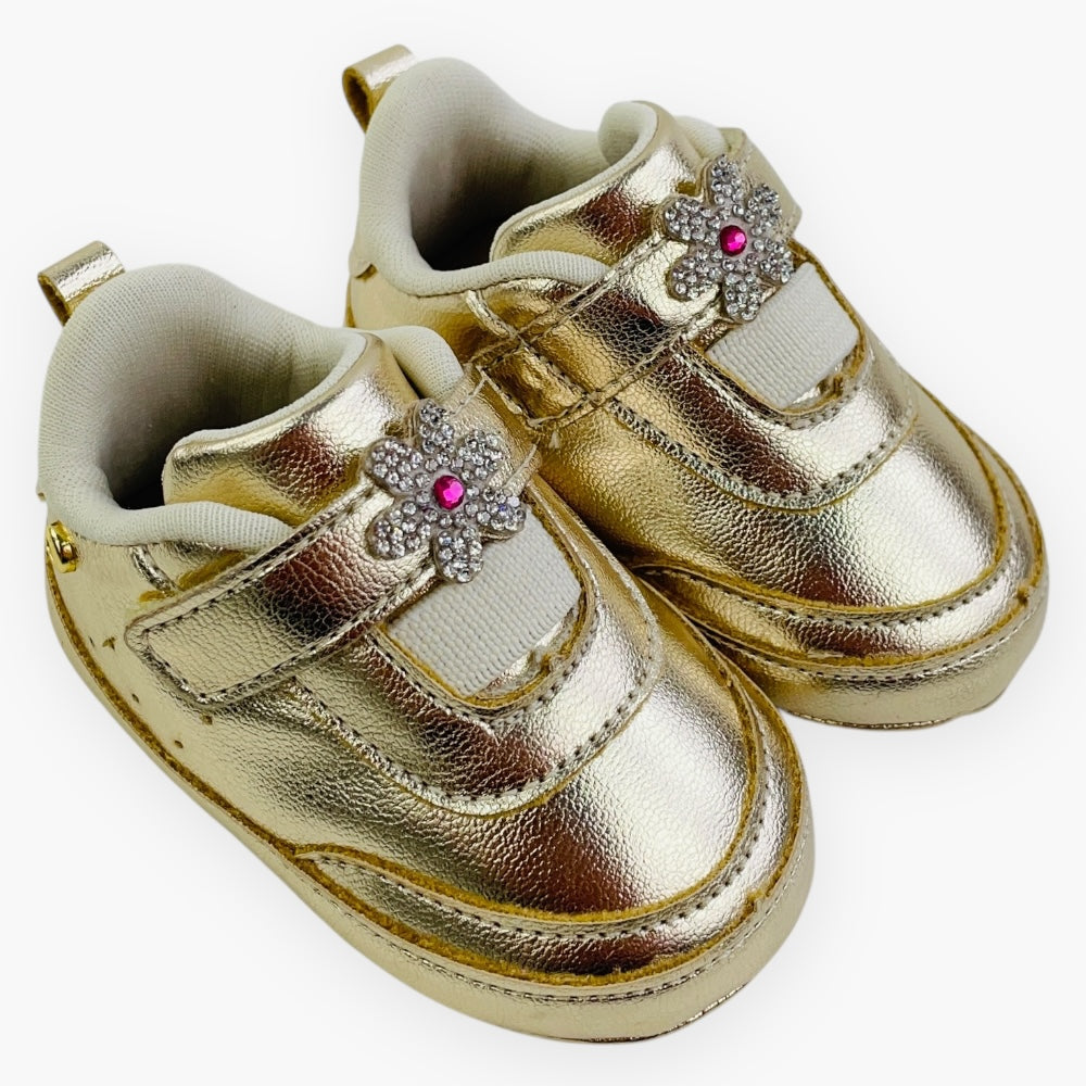 Tênis Pampili Mini Nina Flor de Strass