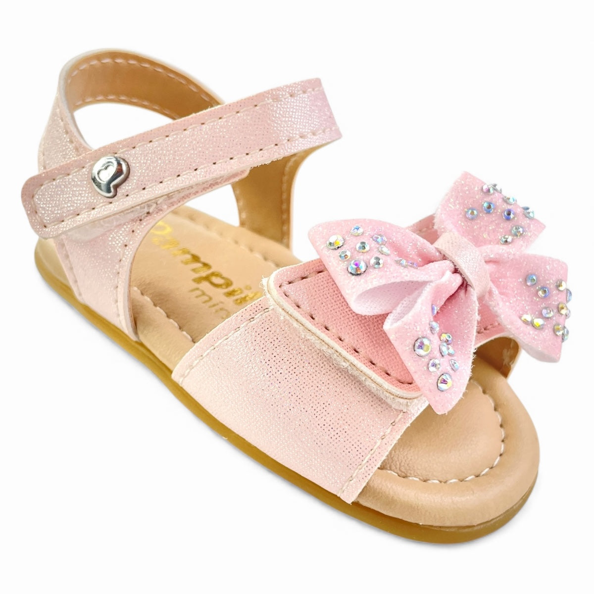 Sandália de Bebê Pampili Nana com Laço e Strass