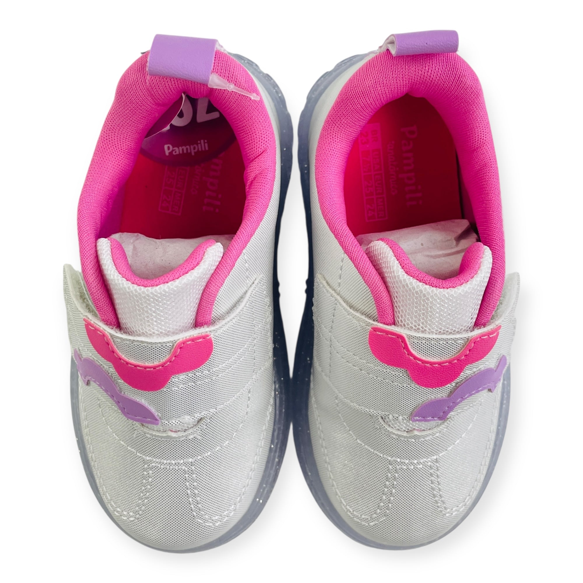 Tênis Pampili Sneaker Luz Flores Led