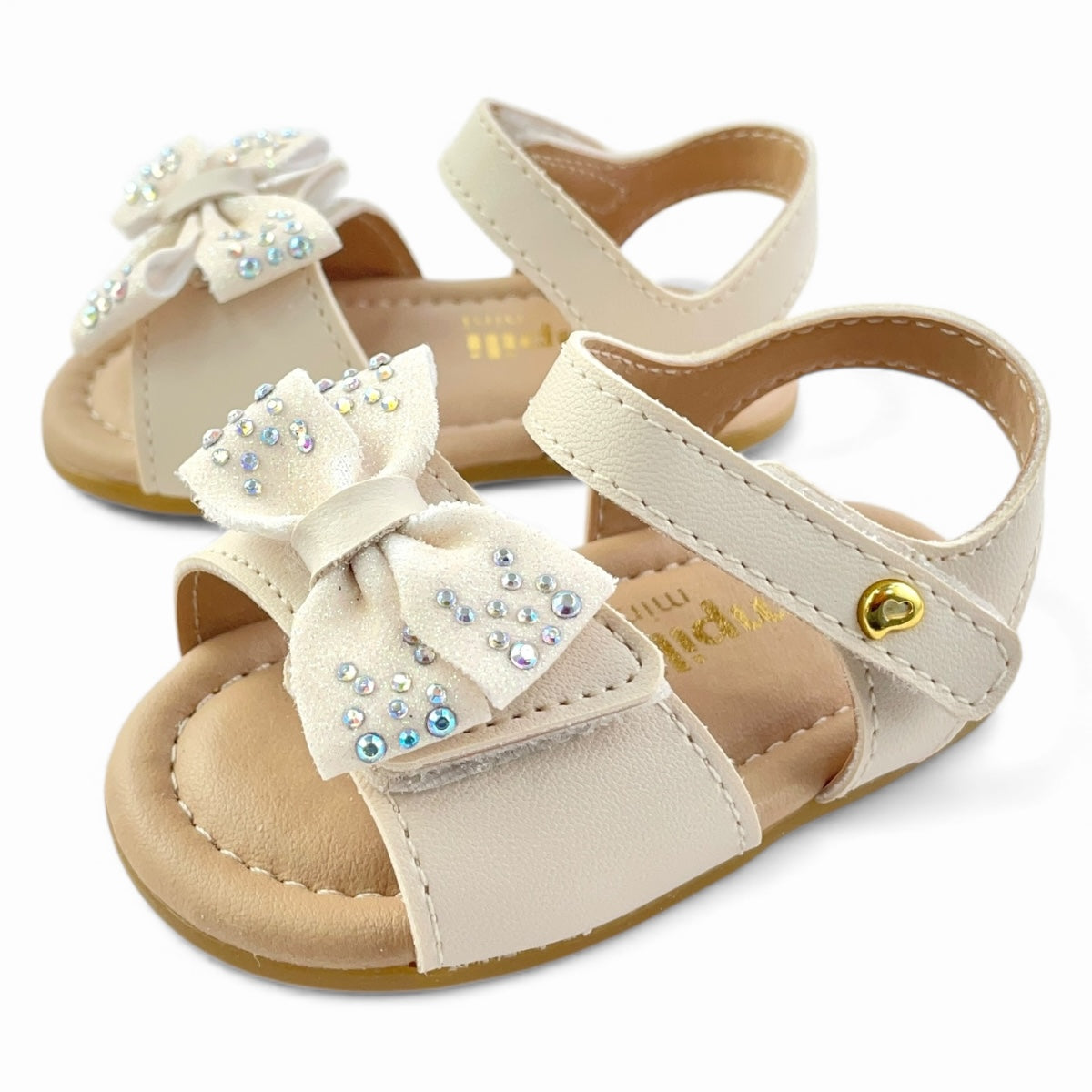 Sandália de Bebê Pampili Nana com Laço e Strass