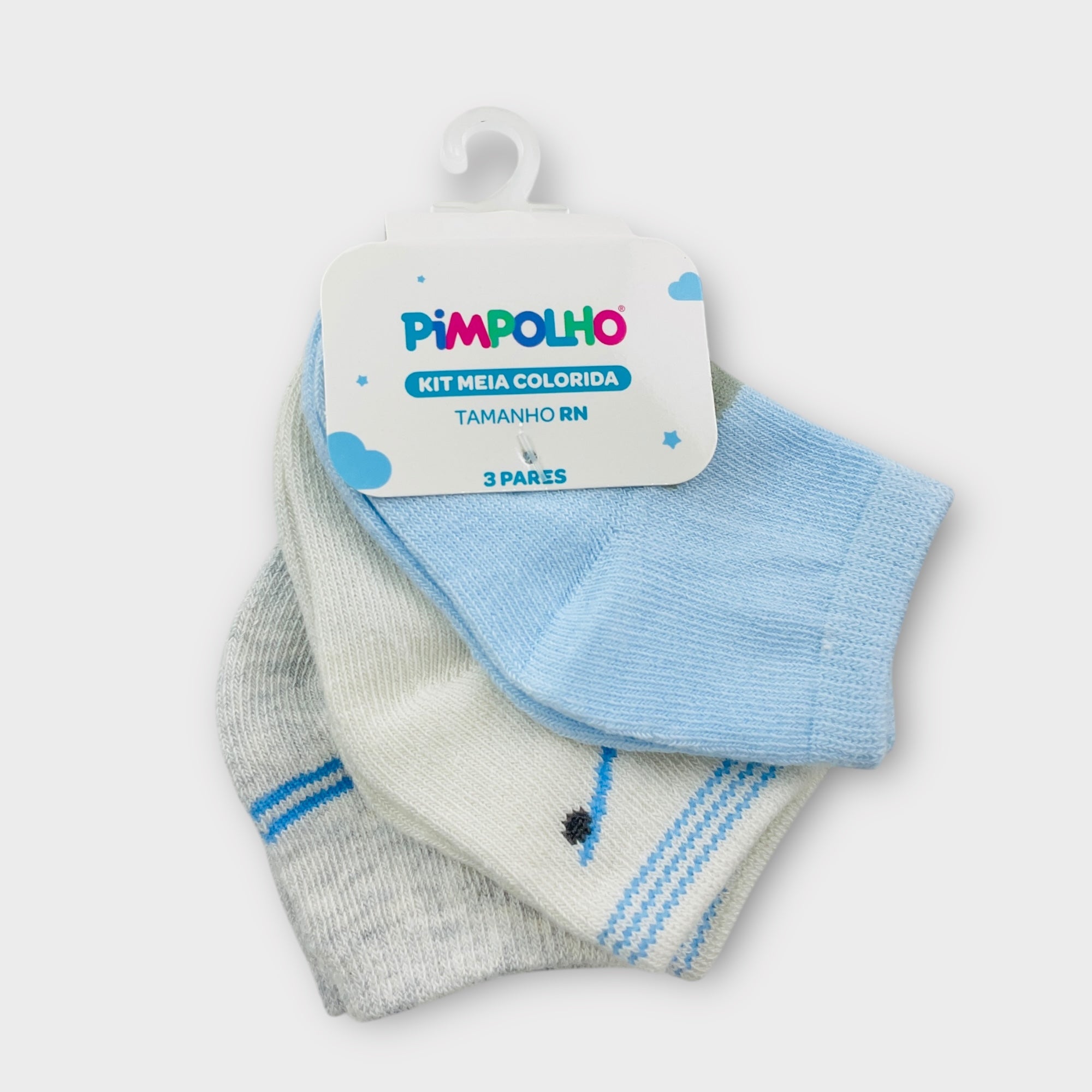 Kit Meia Colorida Pimpolho Com 3 Pares