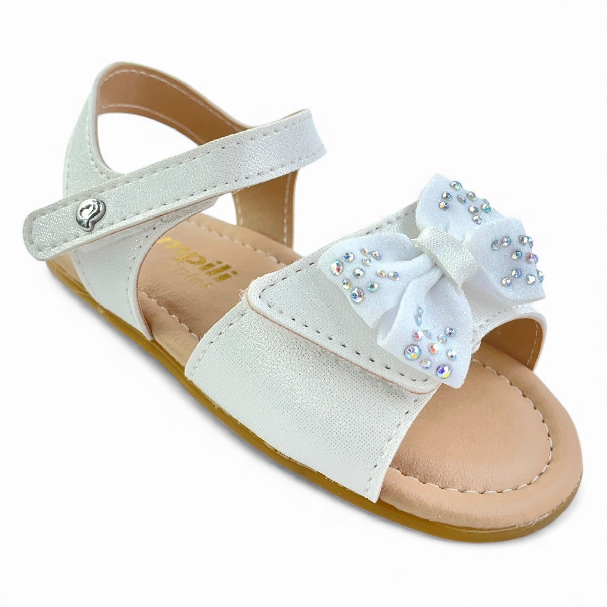 Sandália de Bebê Pampili Nana com Laço e Strass
