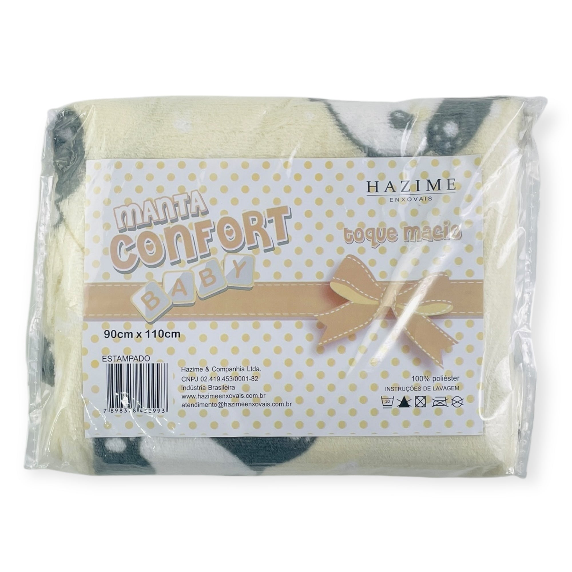 Manta Confort Pandinha 90 X110 Cm - Amarelo