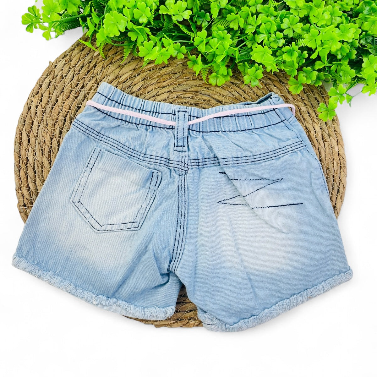 Short Jeans Bebela Kids Coração Paete