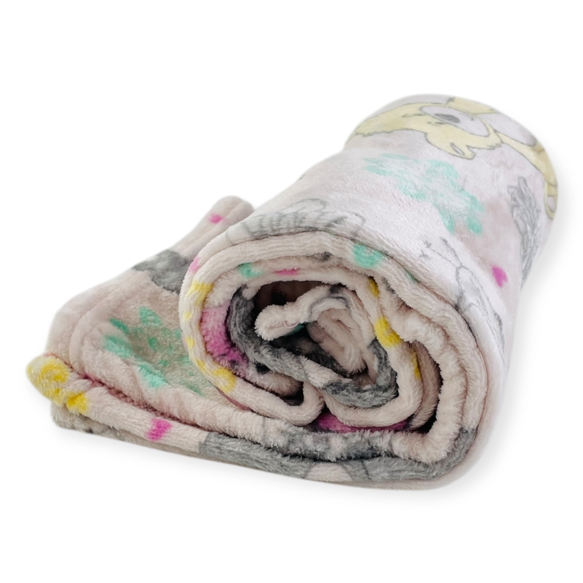 Cobertor Flannel Cartoon Prime Baby - Rosa Claro - 90 X110 Cm