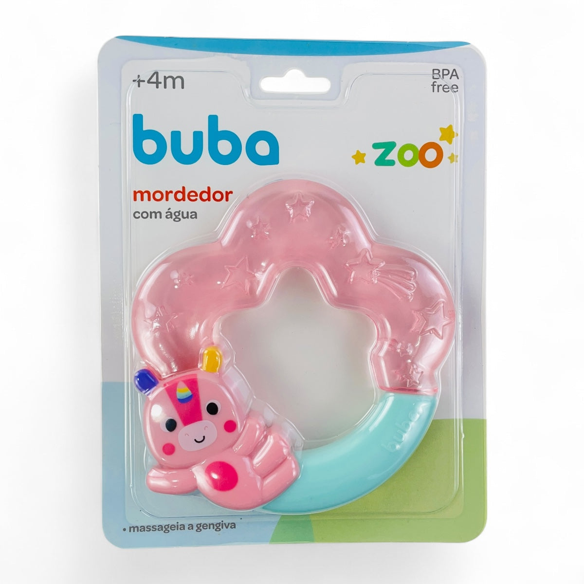 Mordedor com Água Buba Linha Zoo Personagens Alívio Gengiva 4 Meses+