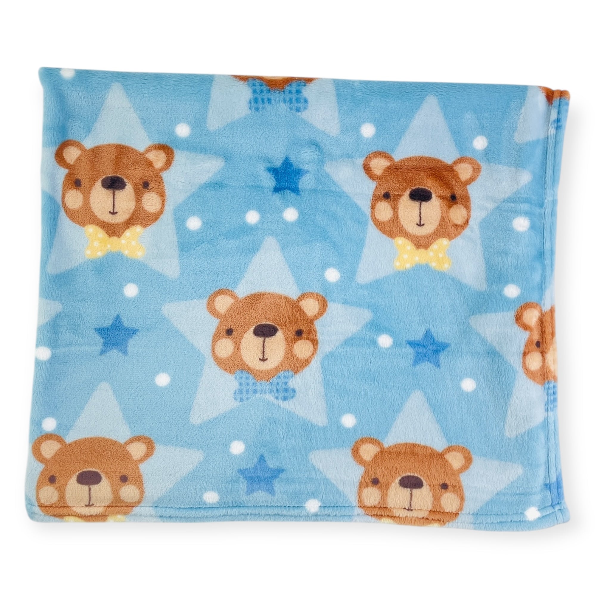 Cobertor Flannel Ted Prime Baby - Azul - 90 X110 Cm