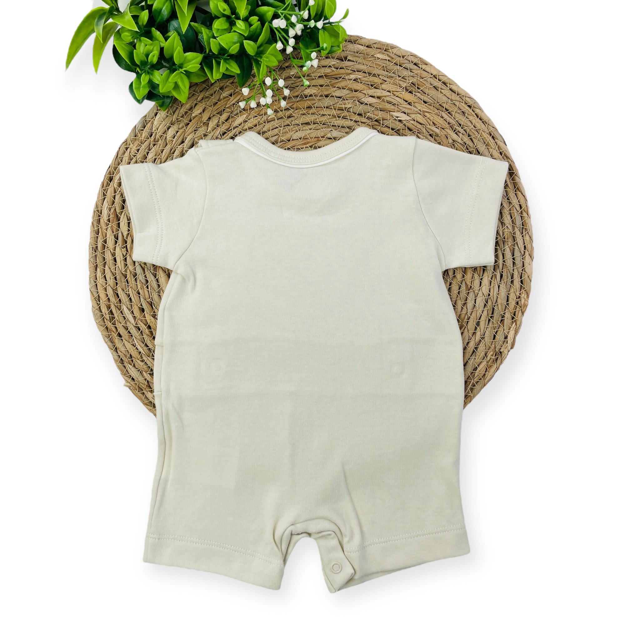 Macacão Presente De Anjo Bebê Menino Curto Safari